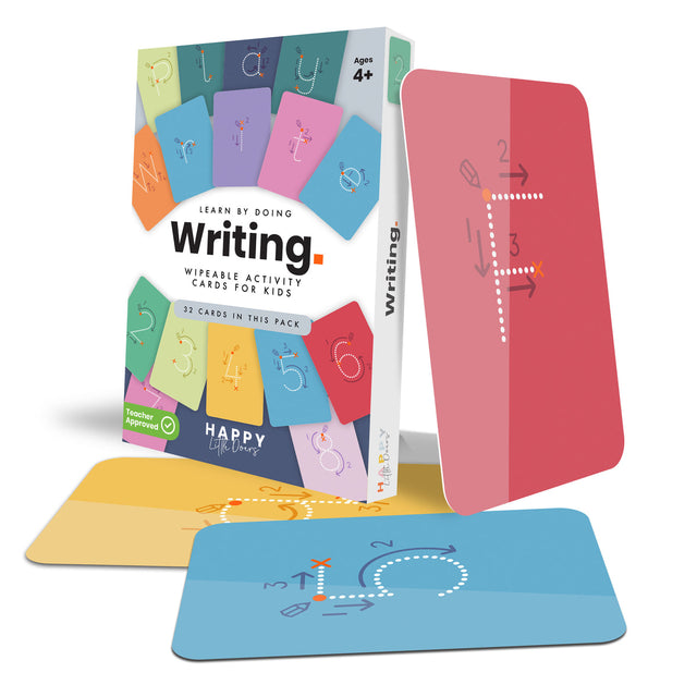 The Writing Activity Flashcards pack, with wipe-clean letter and number formation cards