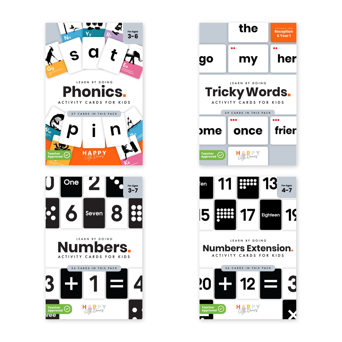 The Complete School Flashcard Bundle — Phonics, Tricky Words, Numbers and Numbers Extension