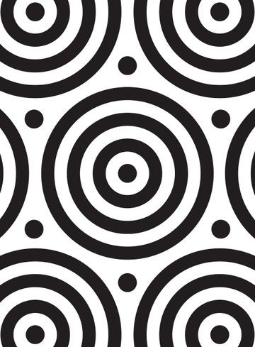 A black and white pattern card, heavily blurred