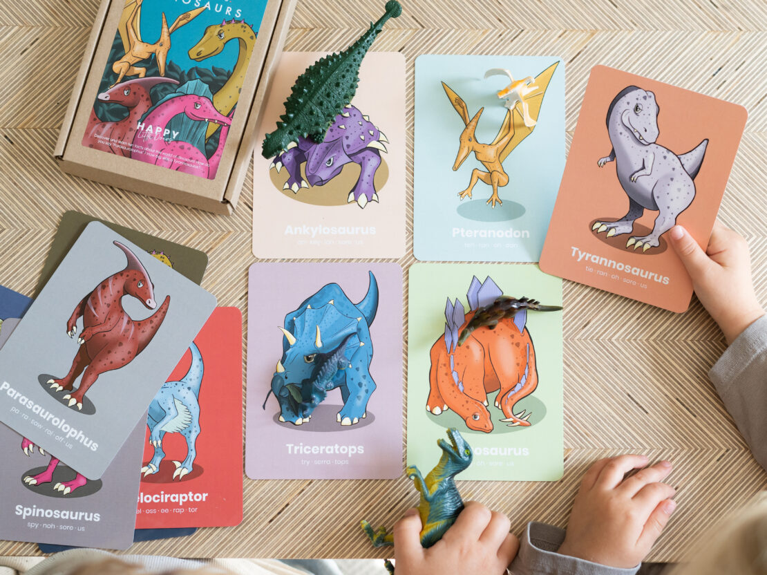 Educational Dinosaur Flashcards by Happy Little Doers
