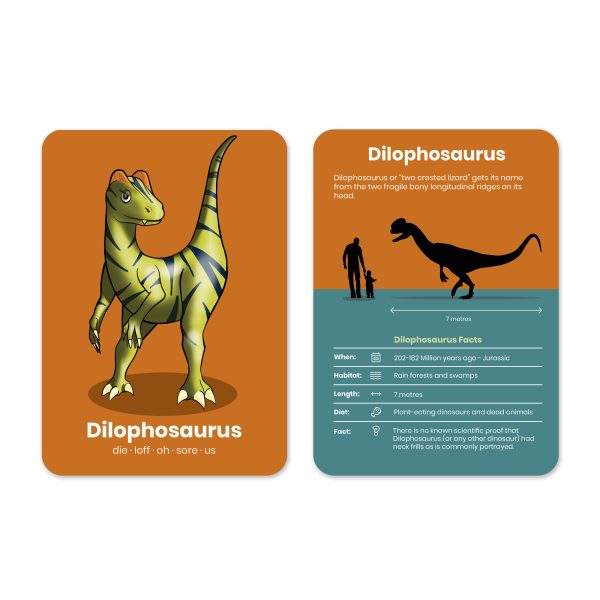 Dilophosaurus Dinosaur Flashcard