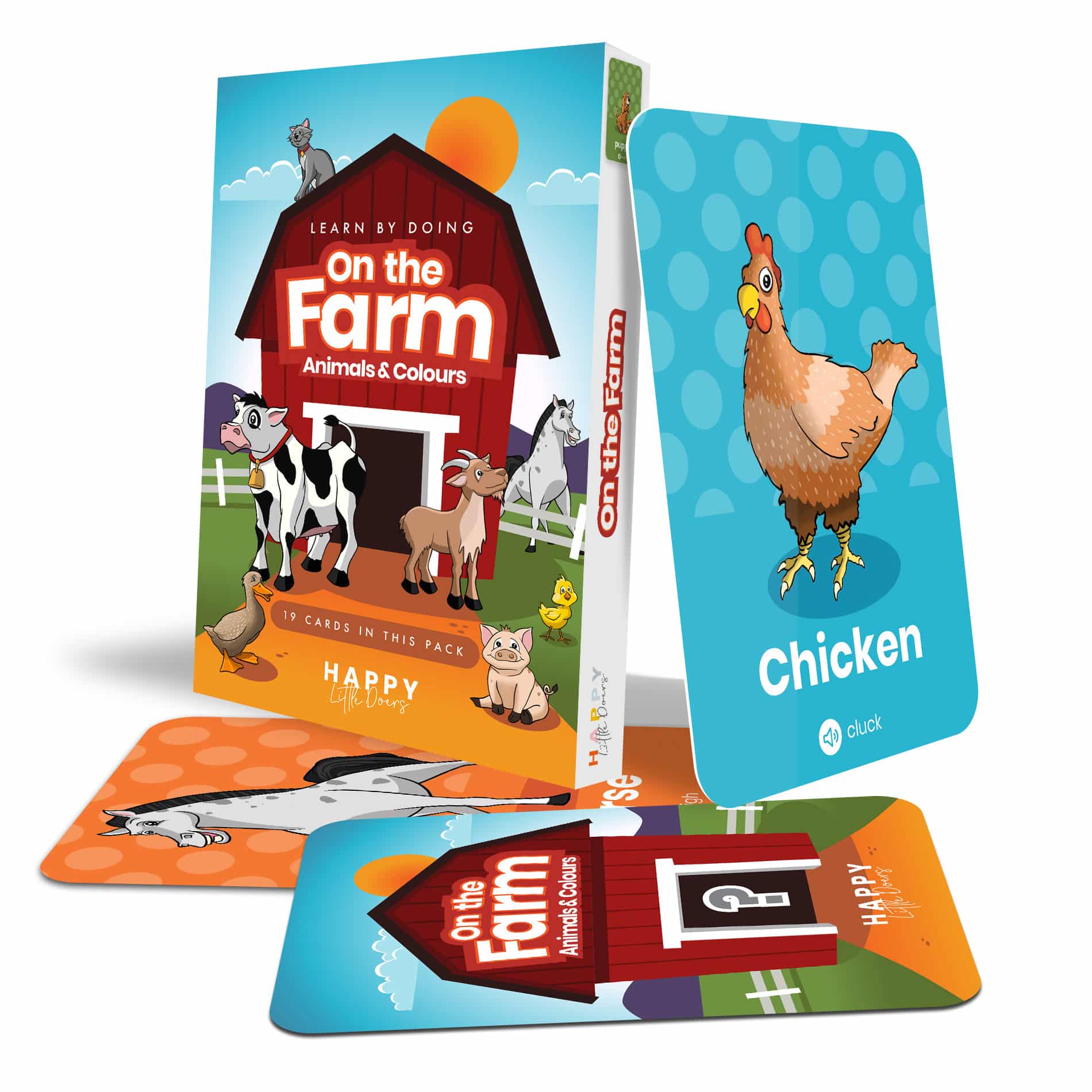 Farm Animal & Colour Activity Flashcards for 14 year olds